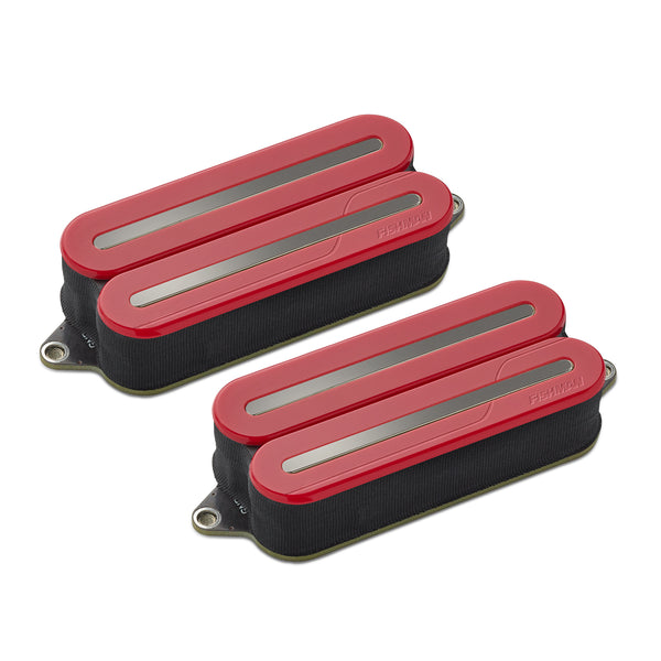 Fluence Open Core Modern 7-String Humbucker Pickup Set, Red with 